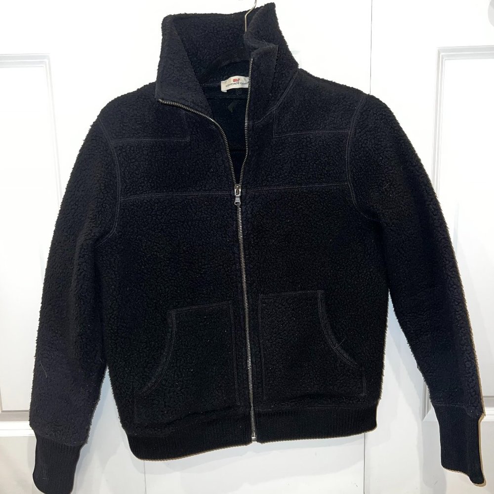 Vineyard Vines Ladies XXS Sherpa Black Bomber Jacket